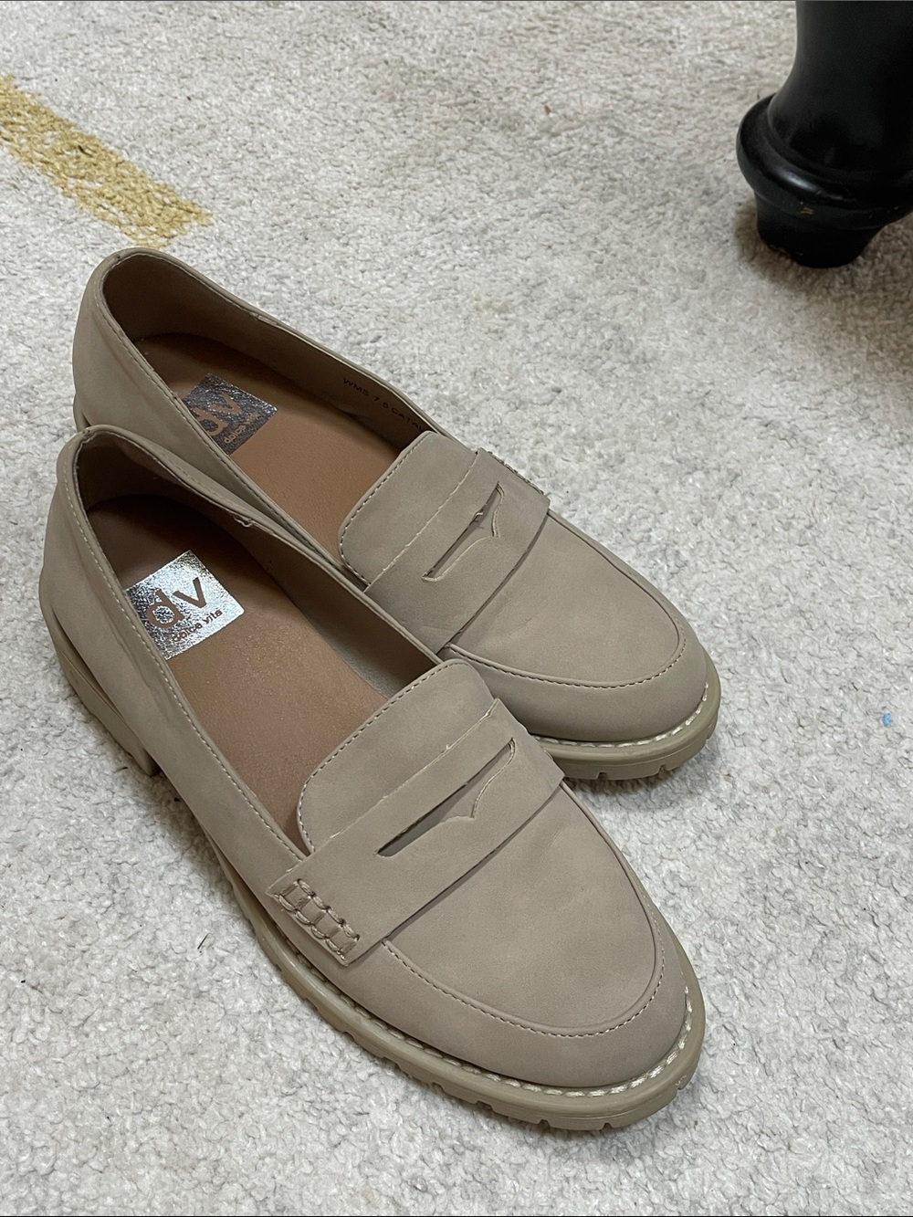 Dolce Vita Beige Loafers with Lug Sole